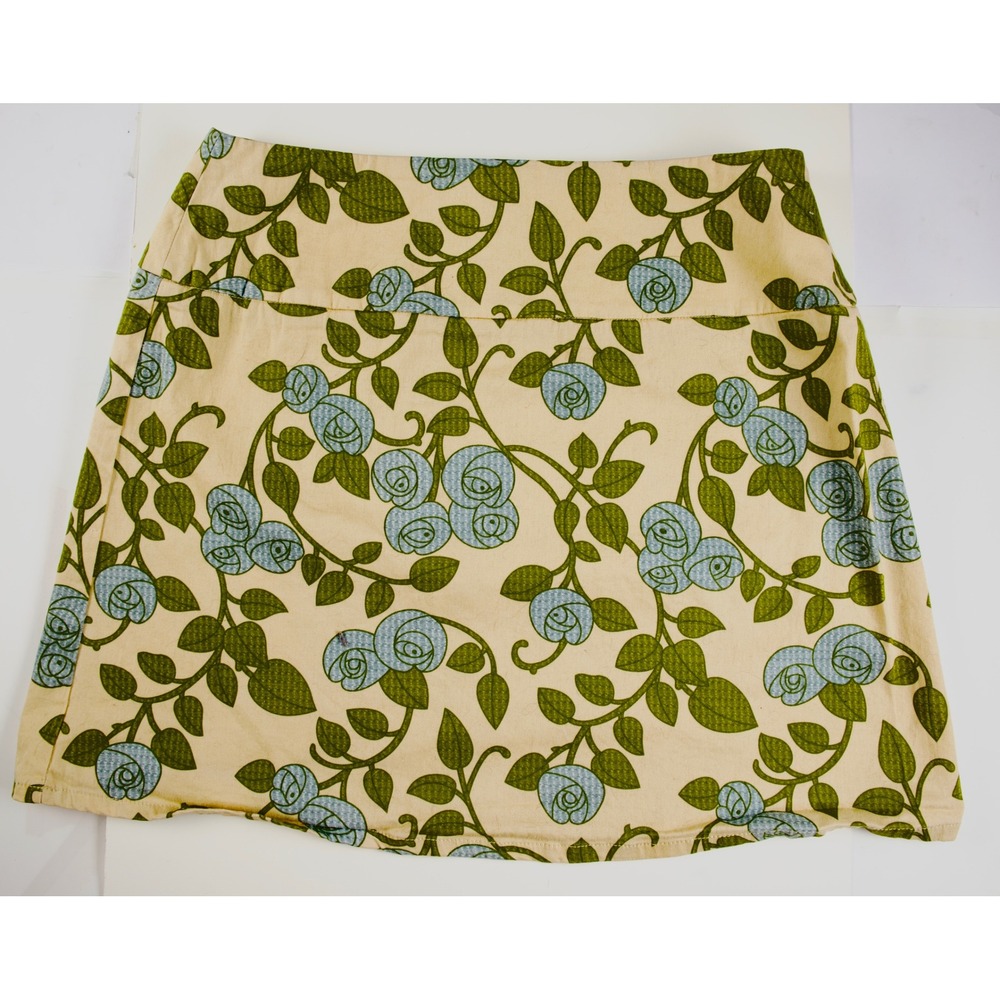 NINE & CO WEEKEND Women's Beige Rose Floral Print Mini Skirt Size 10
